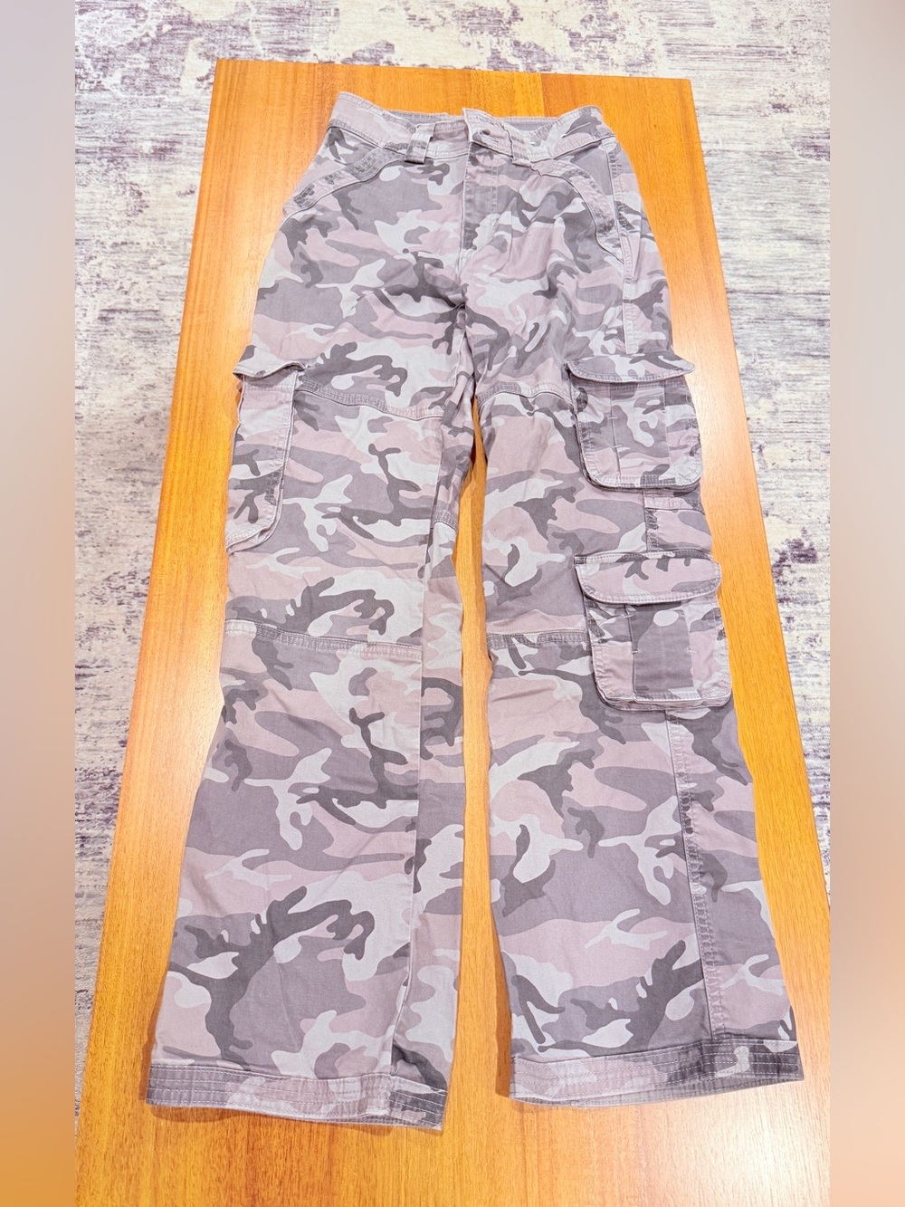 Teen girl Cargo Pants in Gray Camo